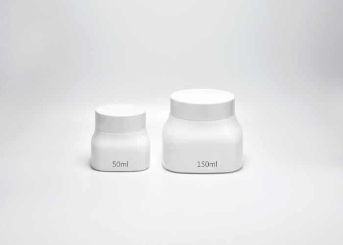 JG-SQ50, 50ml squat opal white glass cosmetic jars